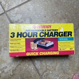 Vintage Eveready 3 Hour Rechargeable Battery Charger Quick‎ Charging GC64-PK
